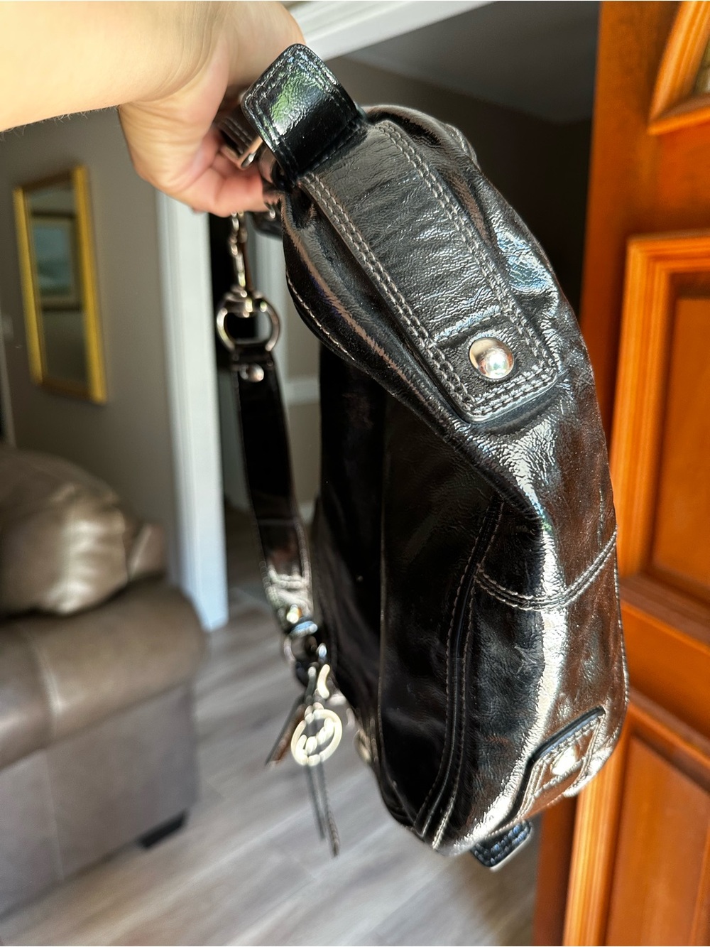 Coach black patent leather shoulder bag - Picture 5 of 6